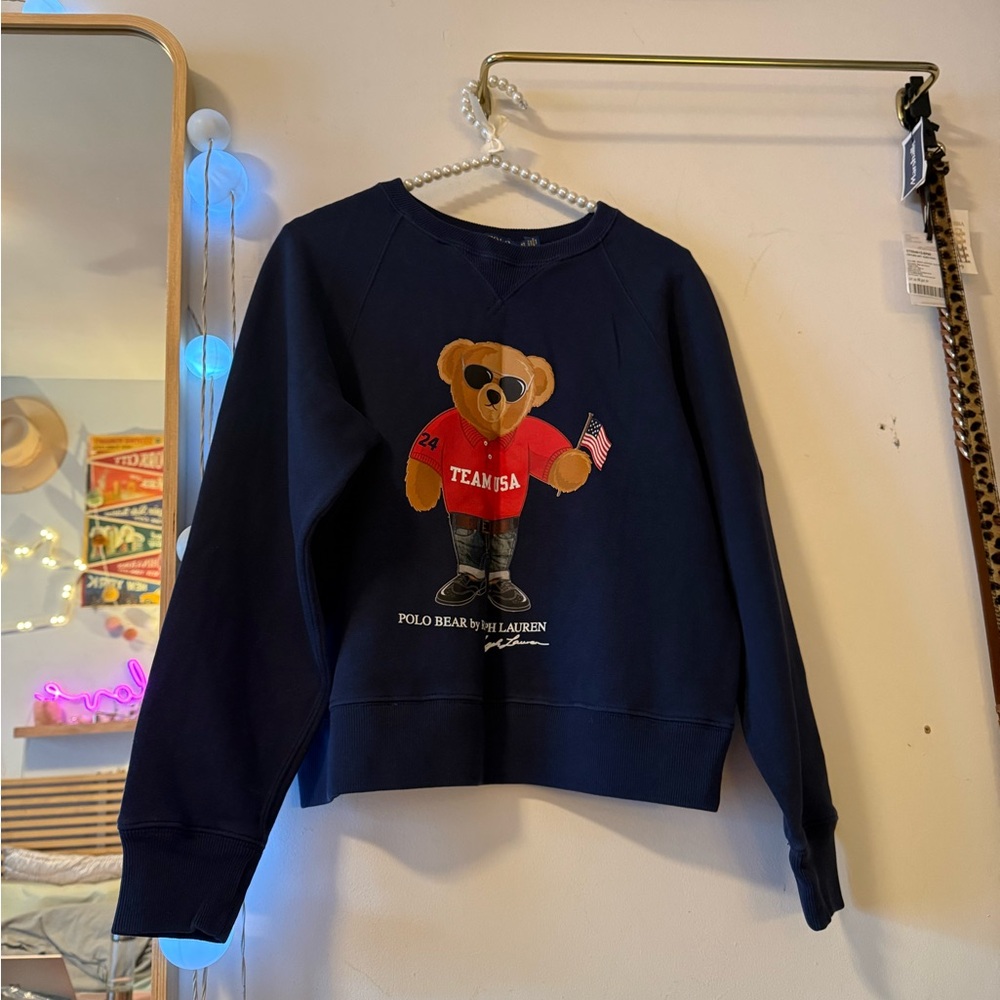 Ralph Lauren Bear Navy Sweatshirt W XS